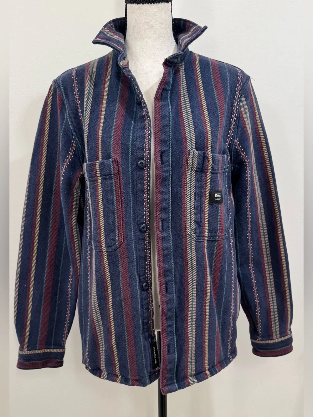 Vans Heavyweight Striped Cotton Shacket Shirt Jacket Men’s Small